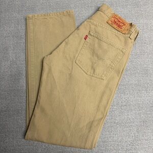 VINTAGE Y2K Levi's 501 Original Fit Button Fly Tan Khaki Jeans
